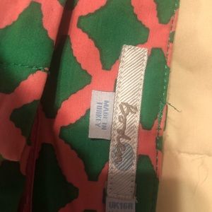 Green/Pink Boden pants.